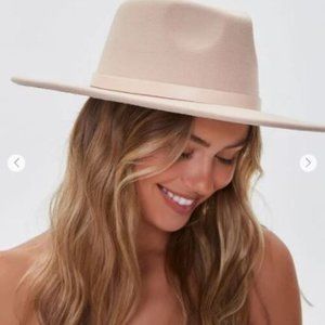 Felt Rancher Hat with Faux Leather Trim